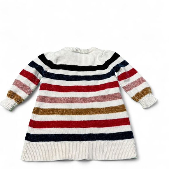 GAP Striped Chenille Knitted Sweater Dress Gold Teddy Bear Buttons - Picture 2 of 5
